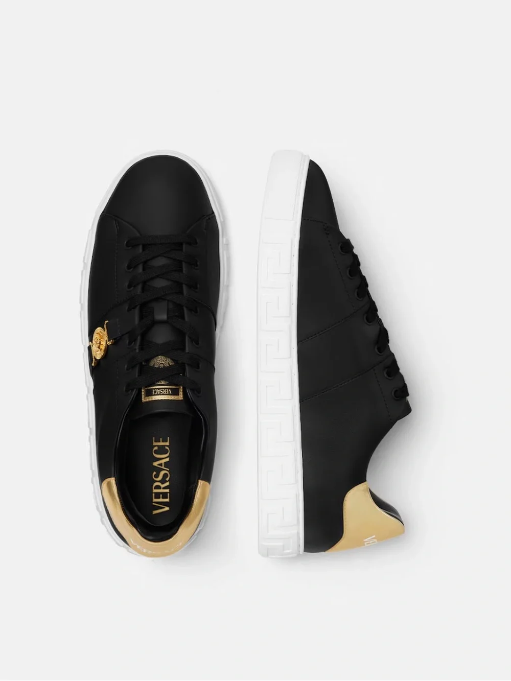 Greca Leather Sneakers